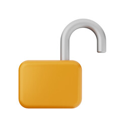 3d padlock security icon illustration