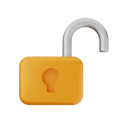 3d padlock security icon illustration