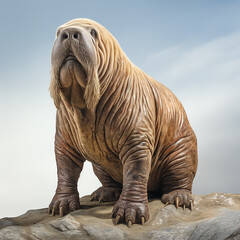 Fototapeta premium _full_body_walrus_in_realistic_style_white_background
