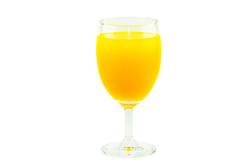Orange juice in wine glass. Isolated on transparent background ,PNG File format, welcome drink