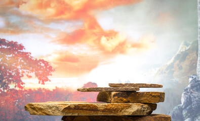 brown natural stones for product presentation podium background