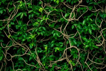 Tangled vines texture background, twisted and entwined vegetation, lush and overgrown surface, wild and untamed