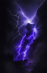A Lightning bolt thunder, Generative AI Illustration.
