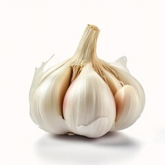 Generative AI : Garlic Isolated on white background