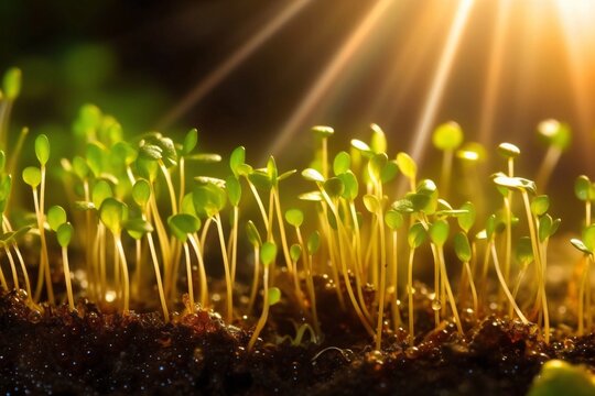 Generative AI : heap of alfalfa sprouts on white background
