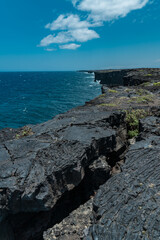 Hōlei Sea Arch. Chain of Craters Road, Hawaii Volcanoes National Park. Pahoehoe  Lava. volcanic rock