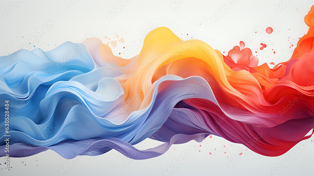 Fototapete abstract multi-colored wave-like shape on a plain background for design