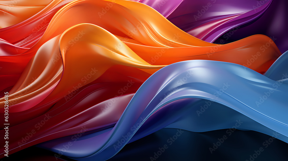 Fototapete abstract multi-colored wave-like shape on a plain background for design