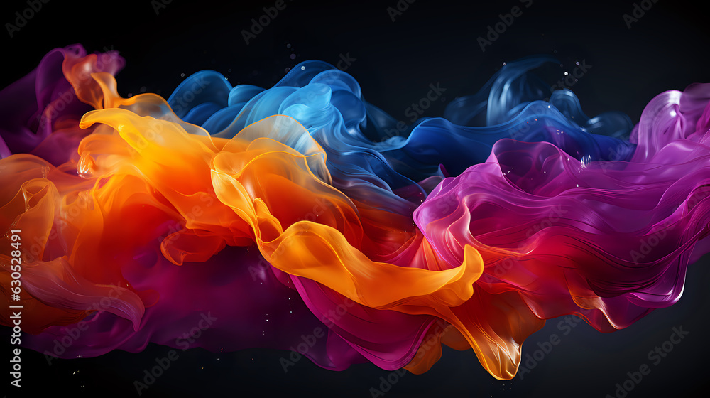 Fototapete abstract multi-colored wave-like shape on a plain background for design