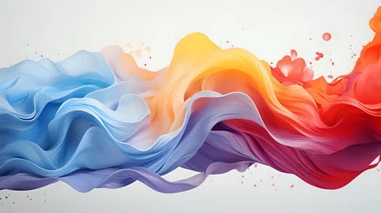 Muurstickers abstract multi-colored wave-like shape on a plain background for design © Yuliia