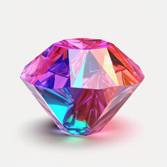 Pink and Purple Holographic Diamond Big and Beautiful Jewel Exquisite and Stunning Gemstone for Elegance and Luxury