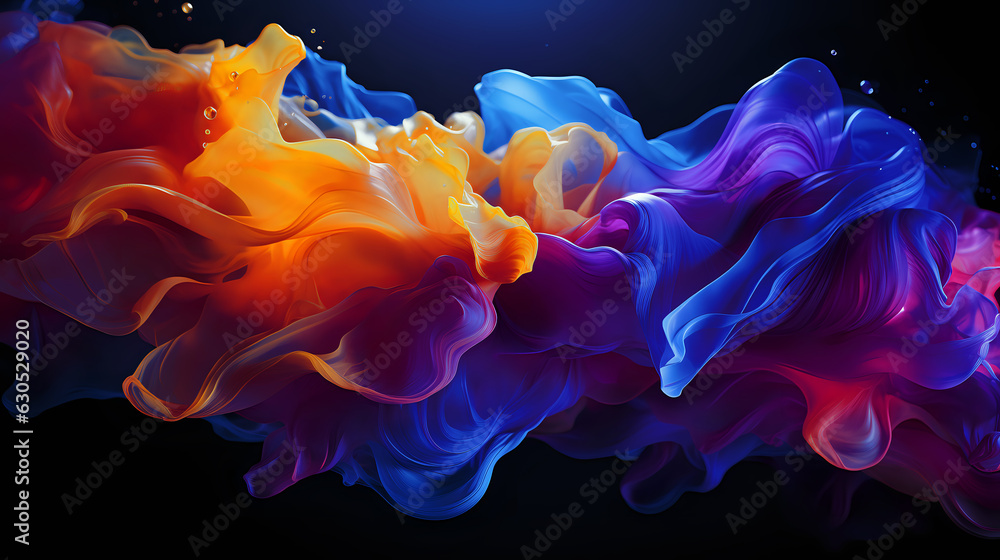 Poster abstract multi-colored wave-like shape on a plain background for design