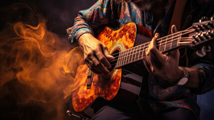 guitarist playing music finger performer - obrazy, fototapety, plakaty