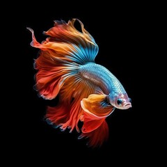 Fototapeta premium Stunning Siamese fish illustration made with Generative AI 