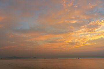 Sky clouds natural scenery when the outdoor dusk sunset