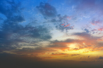 Sky clouds natural scenery when the outdoor dusk sunset