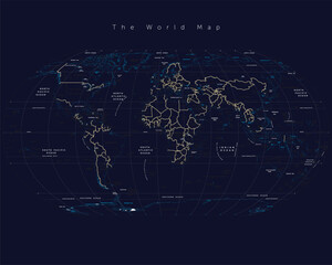 The high tech interface of world map in vector format
