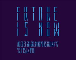 Edgy cut half font set design thin version