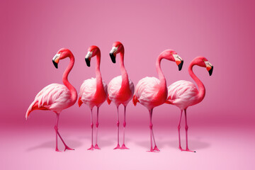 A Group of Flamingos, Studio Shot 
