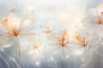 Beautiful Ethereal Flowers Abstract Background
