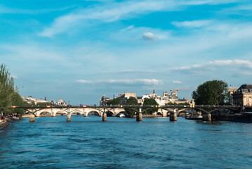 Paris, France. April 22, 2022: The Ile de la Cité or Settlement Island) is located in the middle of the Seine River, in the heart of the city of Paris.