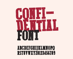 Highly Confidential font set design with texture on it