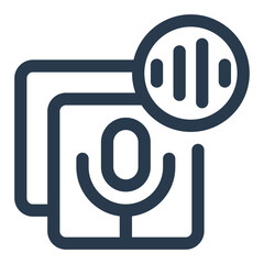 An icon for a podcast episode featuring a microphone and audio recording