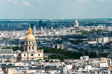 Fototapeta na wymiar Paris, France. April 22, 2022: Les Invalides is an architectural complex and panoramic landscape of the city.