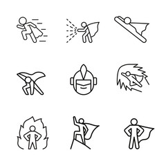 Icon set super hero