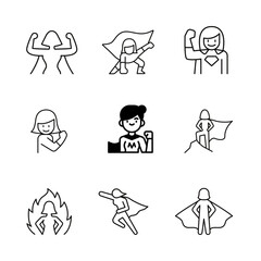 Icon sets. Super mom and women illustration vector 