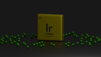 3d representation of the chemical element iridium