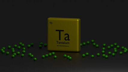 3d representation of the chemical element tantalum