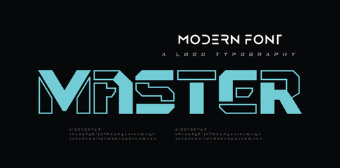 Modern Bold Font and Number. Typography urban style alphabet fonts for fashion, sport, technology, digital, movie, logo design, vector illustration