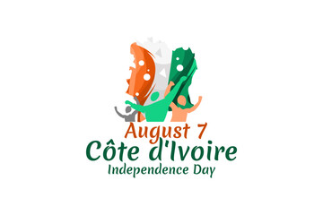 August 7, Independence day of Côte d'Ivoire vector illustration. Suitable for greeting card, poster and banner.