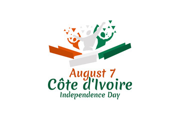 August 7, Independence day of Côte d'Ivoire vector illustration. Suitable for greeting card, poster and banner.