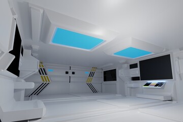 Sci fi room laboratory corridor modern spaceship lab sci fi technology lab hallway indoor for  product package craft door new product Sci fi in  spaceship room tech to robot robotics background  