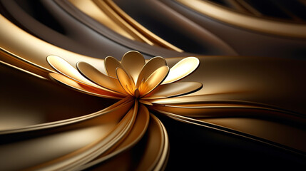 luxury background with golden waves. Generative Ai. 