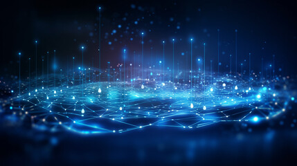 beautiful abstract blue background, artificial intelligence concept. Generative Ai. 