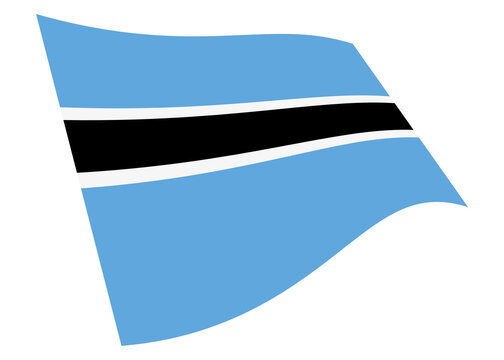 Botswana waving flag 3d illustration isolated on white with clipping path