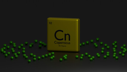 3d representation of the chemical element copernicus