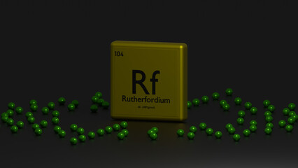 3d representation of the chemical element rutherfordium