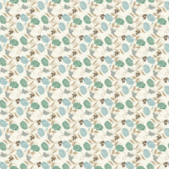 French countryside roses seamless pattern.