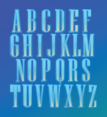 Neon retro font, alphabet letters font