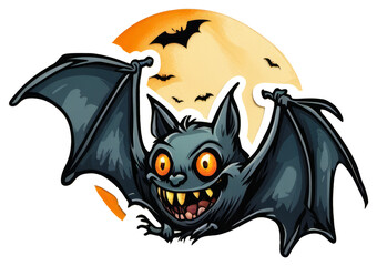 Creepy Bat Halloween Sticker Design