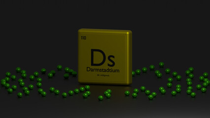 3d representation of the chemical element darmstadtium