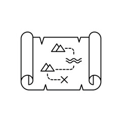 Treasure map icon design. isolated on white background. vector illustration