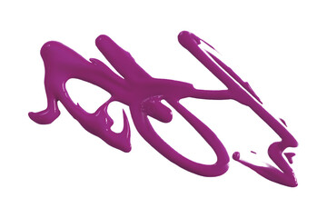 Dark purple watercolor drops zigzag isolated on transparent background.