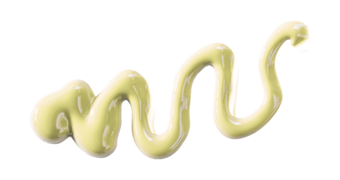 light yellow watercolor zigzag drop isolated on transparent background