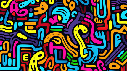 Fototapeta na wymiar Seamless abstract pattern ornaments doodle art background texture