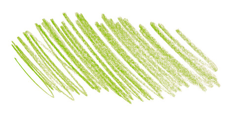 green pencil strokes isolated on transparent background - obrazy, fototapety, plakaty